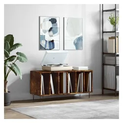 vidaXL Corlenen, CD- & Schallplatten Aufbewahrung, Braun