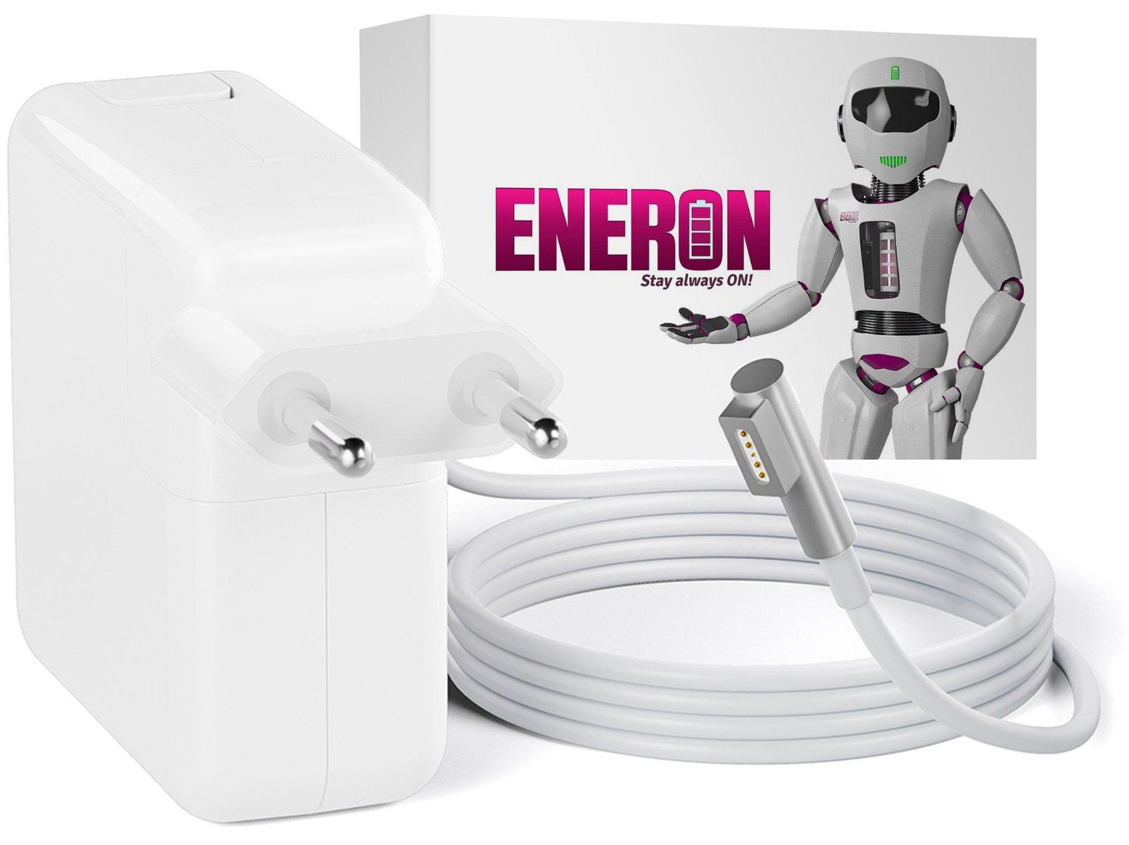 ENERON MacBook Pro oplader MagSafe L-type 1.0, 45W, wit