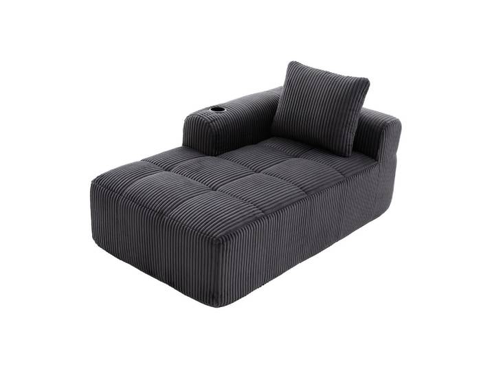 CHAISELONGUE in Cord (158 cm) mit Getränkehalter & Seitentaschen
