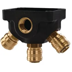 Tecwerk, Zubehör Druckluftwerkzeug, Endverteilerdose Gewinde G 1/2 ′′/19,17 mm IG, 3 Kupplungen DN 7,2