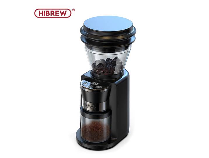 HiBREW G3 Moulin à café automatique à meules 34 réglages pour expresso, café turc et café filtre manuel, réservoir à grains transparent