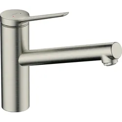 hansgrohe Zesis M33 Einhebel-Küchenarmatur ComfortZone 150, Niederdruck-/offene Warmwasserbereiter, 1 Strahlart, Ausladung 220 mm, 74806800, Farbe: Edelstahl-finish