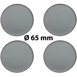 4 x Ø 65 mm Polymere Aufkleber / Metall-Optik / Nabenkappen, Felgendeckel
