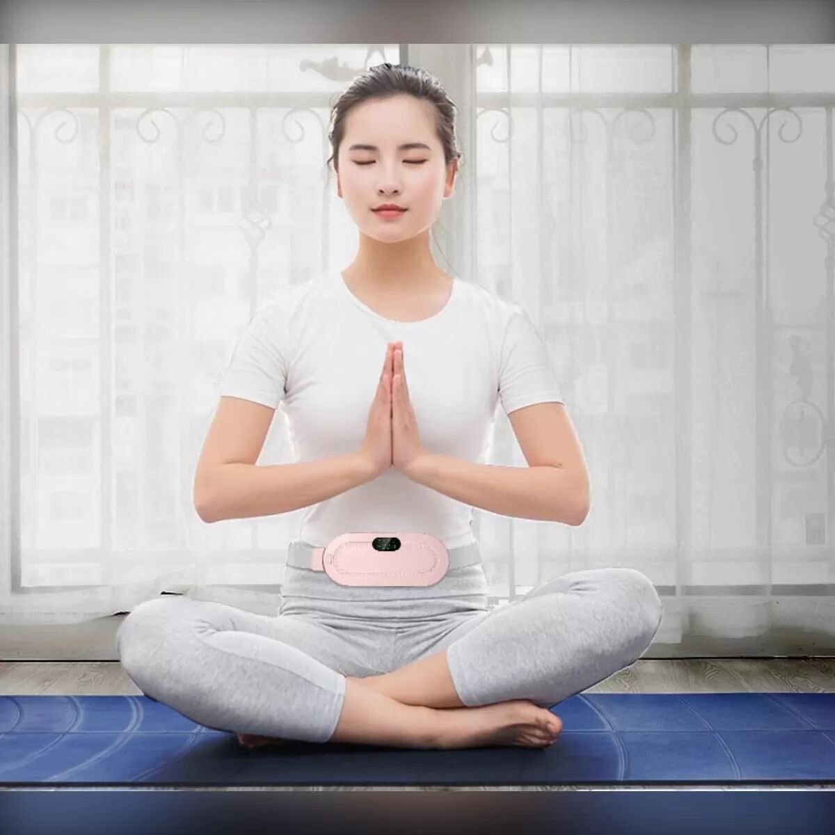 INF Intelligenter Heizgürtel für den Bauch: Infrarot-Wärme & Vibration für Menstruationsbeschwerden Violett