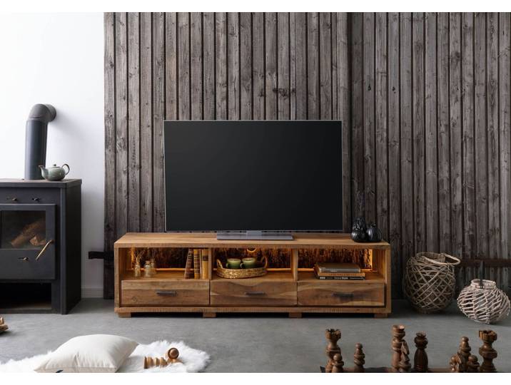 TV-Board Akazie 175x40x47 natur lackiert BARK #117