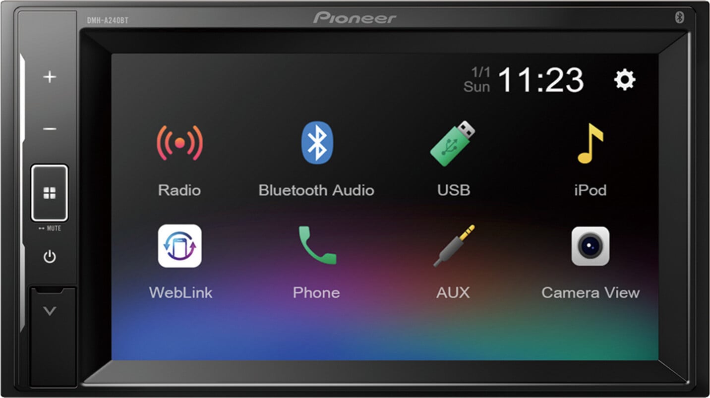 Pioneer DMH-A240BT Autoradio, Zwart, 2 DIN, 200 Watt, 4 Kanalen, Compatibel met Android en iOS