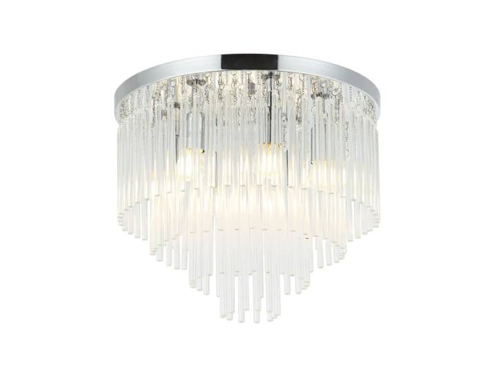 Plafonnier en verre transparent et chromé 42 cm
