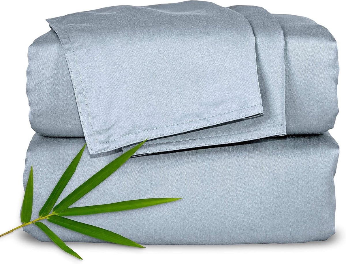 Queensize Lakenset van 100% Bamboe Viscose in Sterling Blauw