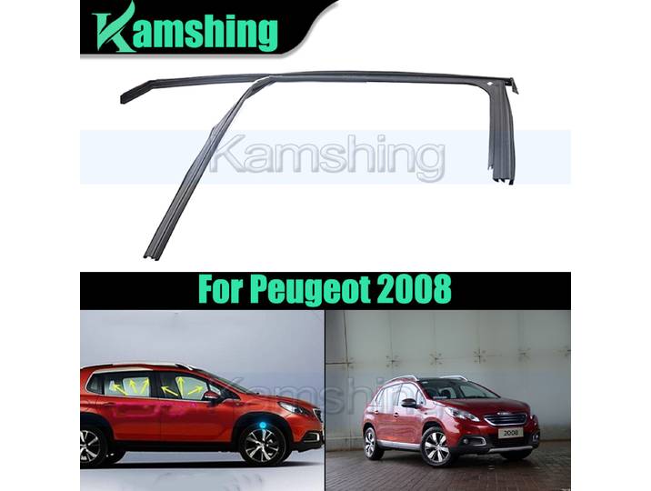 Bancs de bandes de caoutchouc supérieures de fenêtre de voiture pour KIT 2008, lève-vitre de porte, rainure de guidage, auge de boue