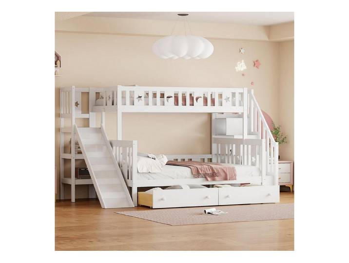 LuxusKollektion Etagenbett Etagenbett Kinder 90x200/140x200 cm Rutsche (1-St)