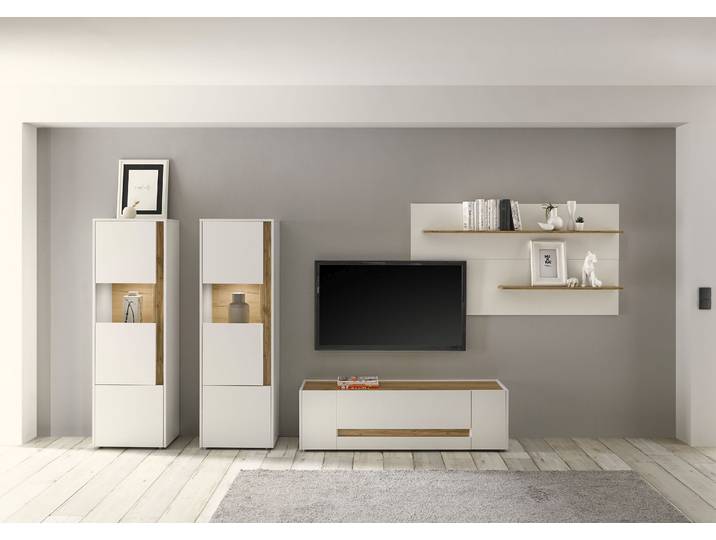 Wohnwand HOME AFFAIRE City/Giron , weiss (weiß), B:340cm H:170cm T:45cm, Kastenmöbel-Sets, Wohnwand