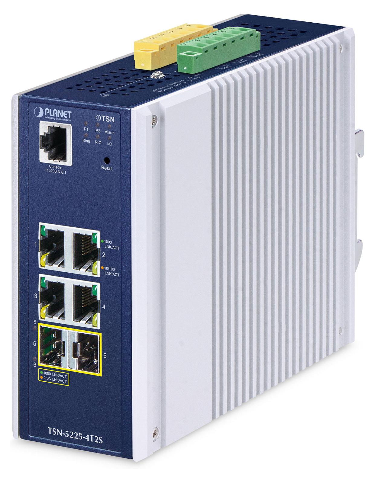 PLANET TSN-5225-4T2S, Managed, L2+, Gigabit Ethernet (10/100/1000), Vollduplex, Wandmontage