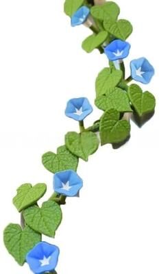 Uplifted Finds 3D Printed Morning Glory & Ivy Refrigerator Magnets Plant Decor Set 8 Leaves 4 Flowers Blue