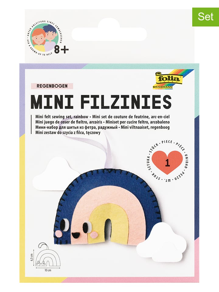 folia PAPER Nähset "Mini Filzinies - Regenbogen" - ab 8 Jahren - onesize