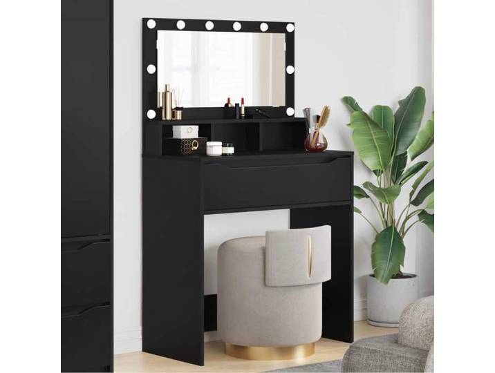 Tables maquillage chambre noir 80x39 6x135 cm meuble beauté design sobre fonctionnel