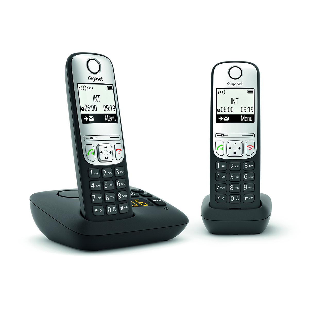 Gigaset A690A Duo - Schnurlostelefon-Rufnummernanzeige, Anrufbeantworter schwarz L36852-H2830-B101