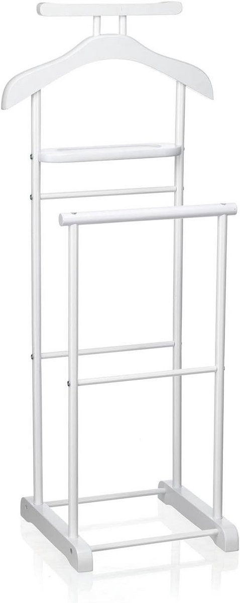 Staande Garderobe Dressboy Wit met Plank voor Kleding en Accessoires