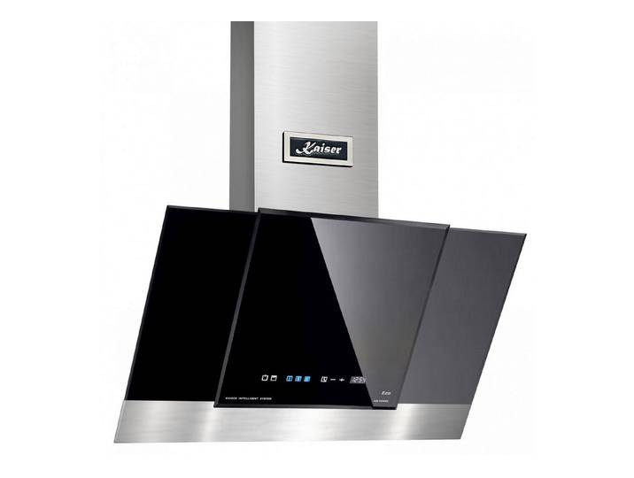 Kaiser Küchengeräte Kopffreihaube AT 8438 F ECO+Umluft Kaiser Dunstabzugshaube, 80 cm, Schwarz Glas Edelstahl