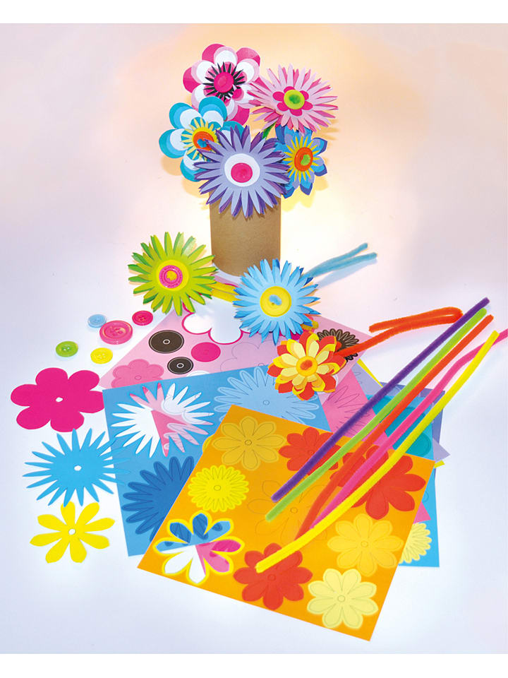 Playbox 56tlg. Bastelset "Papierblumen" in Bunt - onesize