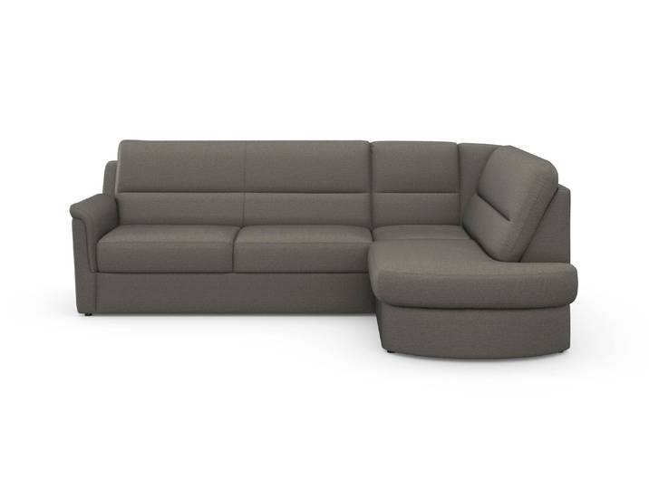Ecksofa, Luxus-Microfaser Euphoria, Braun (Schlamm), 243×175 cm, Ottomane Rechts, Gepolstert, sit&more