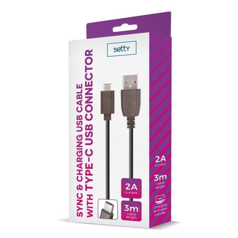 Setty USB Cable 3m 2A type-C (3 m) (SETTY)