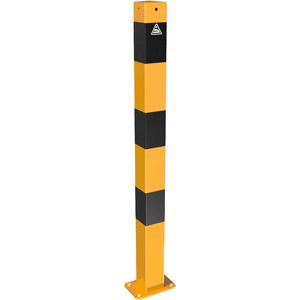 Schake Absperrpfosten 470PBG/1, 1 Öse, schwarz/gelb, Metall, zum Aufdübeln, 7 x 90cm, starr