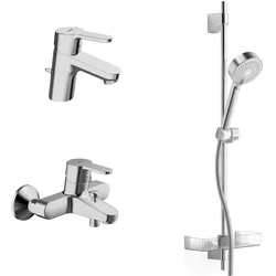Hansa, Duscharmatur + Badewannenarmatur, Primo Badezimmer Armaturen Paket Badewamme