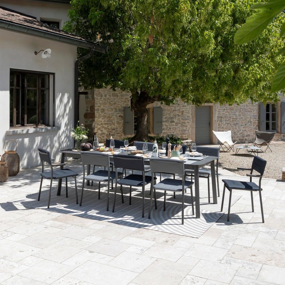 LAFUMA MOBILIER Chaise de jardin matelassée en aluminium gris l49xl50xh85 Gris 49x85x50cm