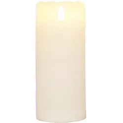 LED Echtwachskerze Weiß 6 Stunden Timerfunktion H 12 cm unbewegliche Flamme