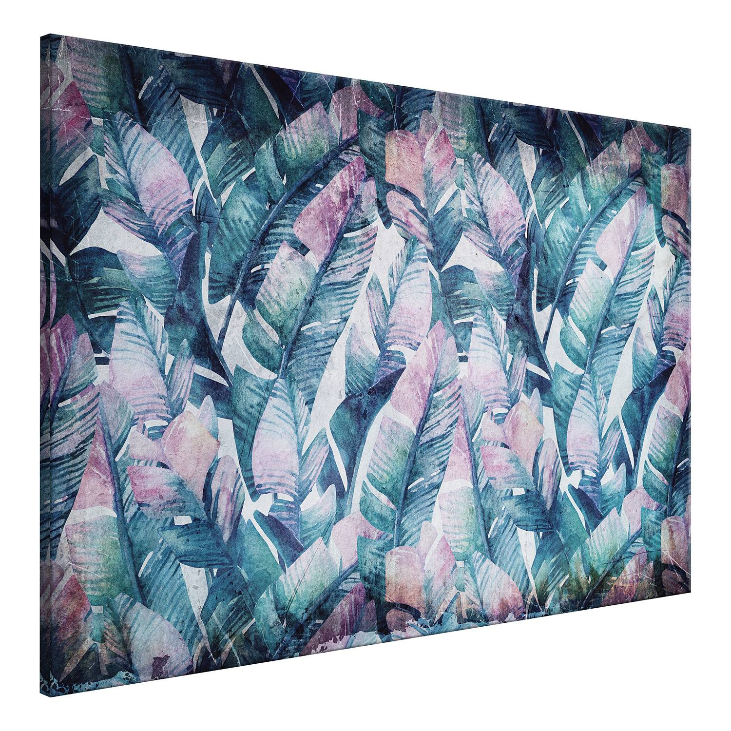 home24 Exotic Story wanddecoratie, linnen roze, 120 x 80 cm