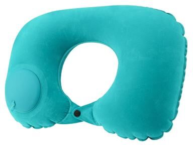 Healfit Counter Portable Inflatable Flocking Neck Pillow, Self Fill & Foldable, Ideal For Outdoor Travel Business Trips Camping green