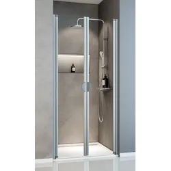 Schulte  Dusche  ExpressPlus  Sunny  Pendeltür  in  Nische  750  mm  -  Alu-Natur