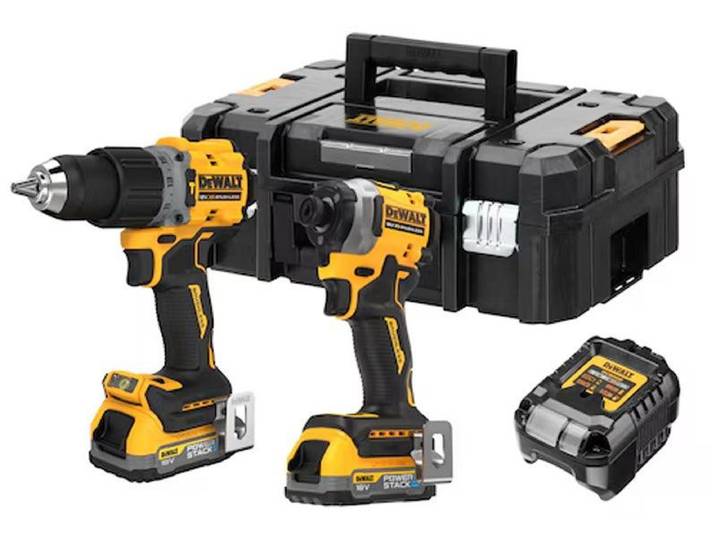 Pack 2 outils 18V DEWALT DCK2050E2T-QW : perceuse DCD805 et boulonneuse DCF850 Brushless avec coffret et 2 batteries 1\,7 Ah POWERSTACK