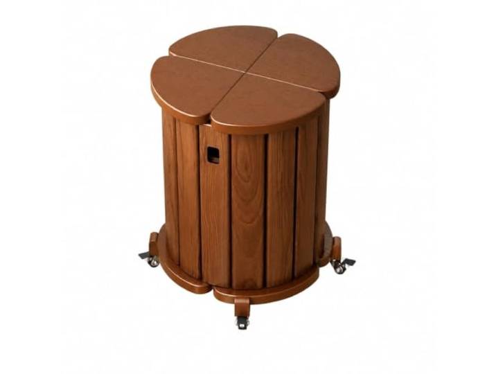 YDHFCD Stapelbare Holzhocker aus Massivholz mit Rollenfuß Passt unter den Esstisch und rollt leicht(Style 5)