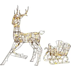 WEIHNACHTSFIGUR 2er Set Metall Polyrattan Braun