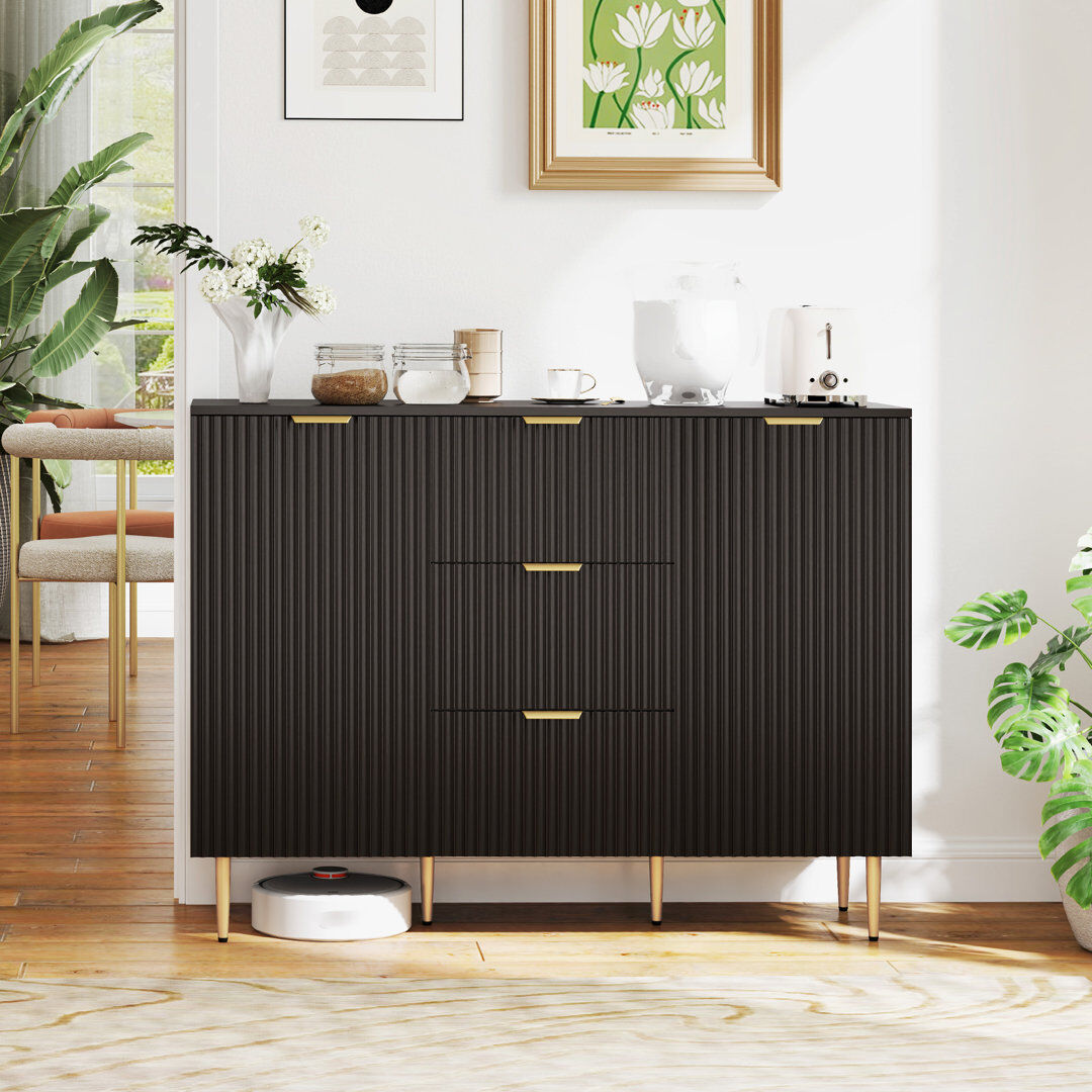 17 Stories 120 cm W Sideboard Black 89.5cm H X 120cm W X 40cm D