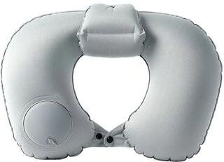 Inspired Finds PressEase Inflatable Travel Neck Pillow Compact Press to Inflate Cushion With Detachable Cover For Travel & Camping grey