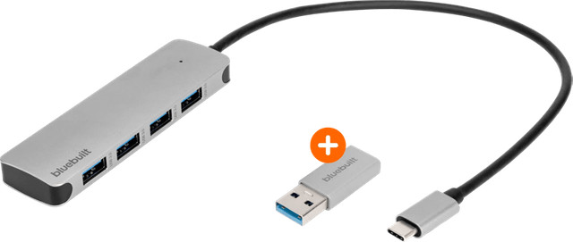 BlueBuilt 4-Poorts USB-A/C 3.0 Hub