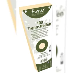 Exacompta 13575E 6x Packung mit 100 Trennstreifen, gelocht, trapezförmig aus Recycling-Papier 180g/qm, 105x240mm - Forever - Sand