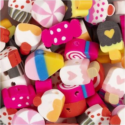 Creativ Company Figurperlen, Süßigkeiten, Kuchen und Eis, D 10 mm, Lochgröße 1,5 mm, 60 Stk