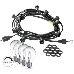 Illu- Party Garten Außenlichterkette 50m 50x dimmbare Halogenlampen