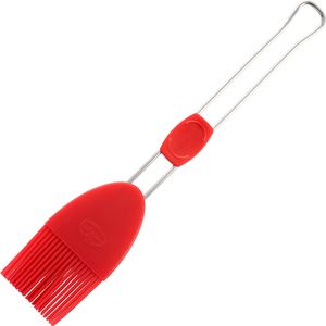 Dr.Oetker-Küchenhelfer Backpinsel Flexxibel Love, rot / silber, hitzebeständig, Silikonborsten & Edelstahlgriff, 26 x 5 cm