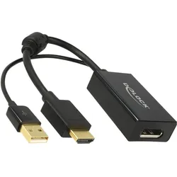 Delock HDMI zu (HDMI, DisplayPort), Video Adapter, Schwarz