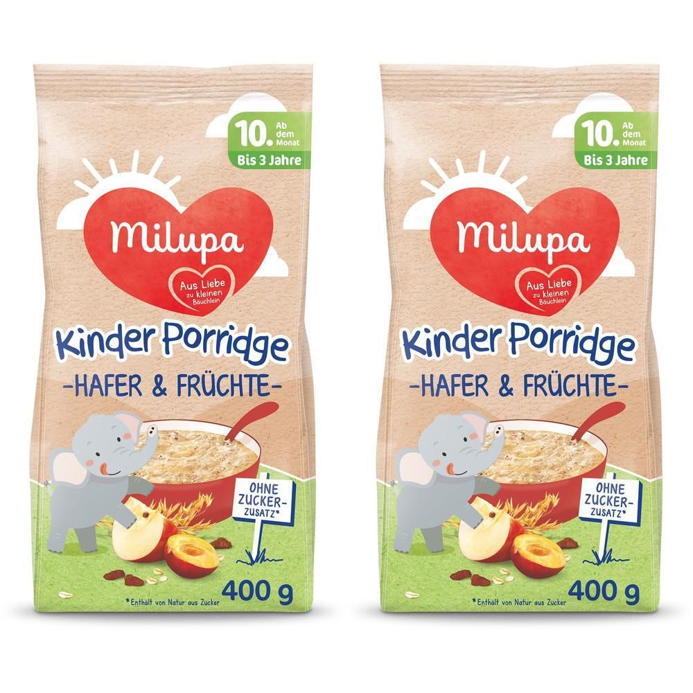 Milupa Kinderporridge Hafer Früchte 2x 2x400 g