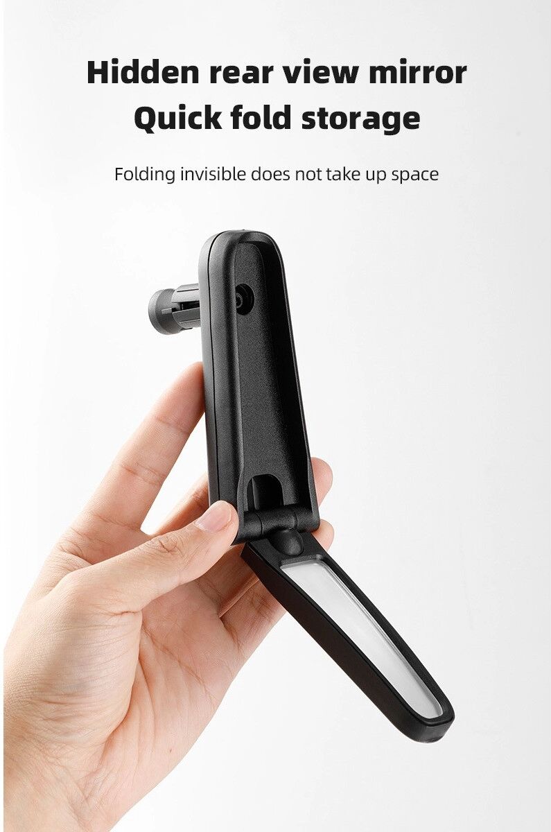 INF Rétroviseur de vélo pliable avec réglage à 360°, design dissimulé et fonction poignée auxiliaire