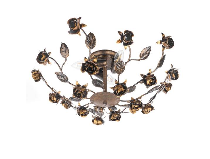 Deckenleuchte 4914 Carolina, Cognac, Metall, Glas, rund, 55x20x55 cm, Eec, ohne Chemie, Lampen & Leuchten, Innenbeleuchtung, Deckenleuchten, Deckenleuchten