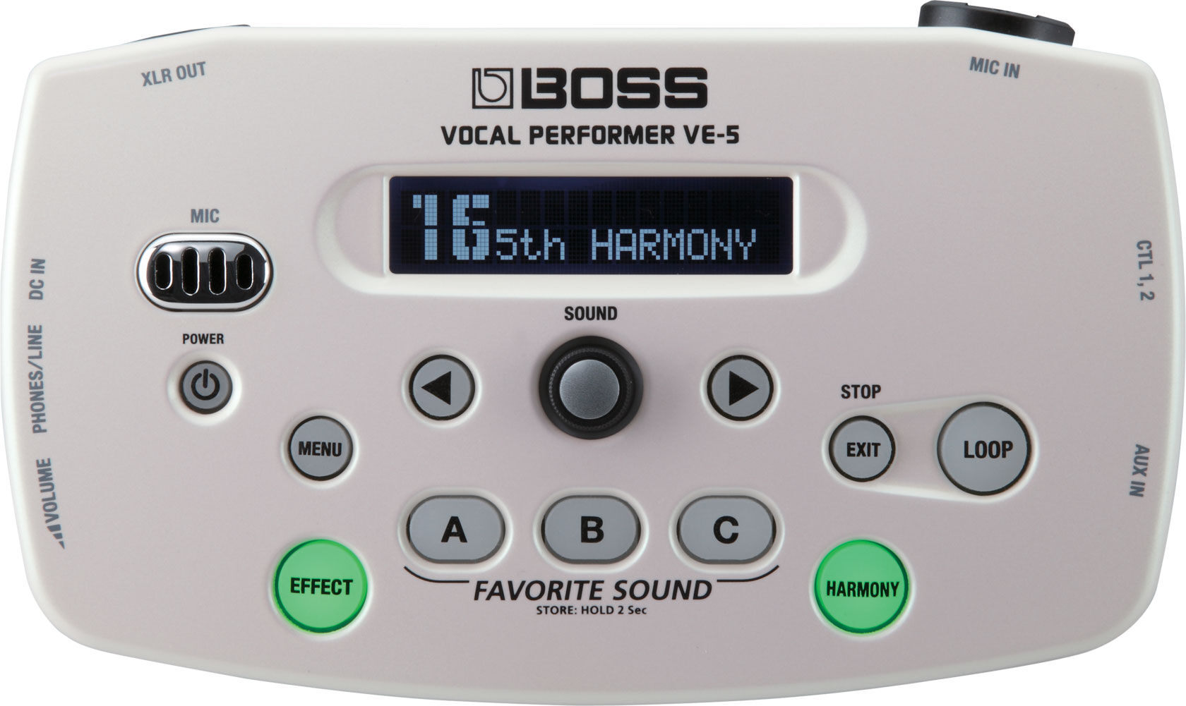 Boss VE-5 WH VOCAL PERFORMER Processador Voz + LOOPER MIC XLR In/Out