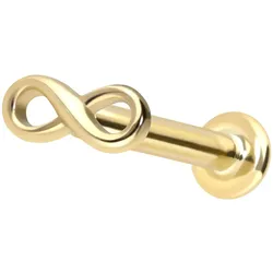 14 Karat Gold Labret mit Innengewinde UNENDLICHKEIT