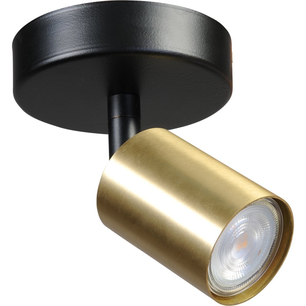 Masterlight Bounce plafondlamp zwart met gouden spot