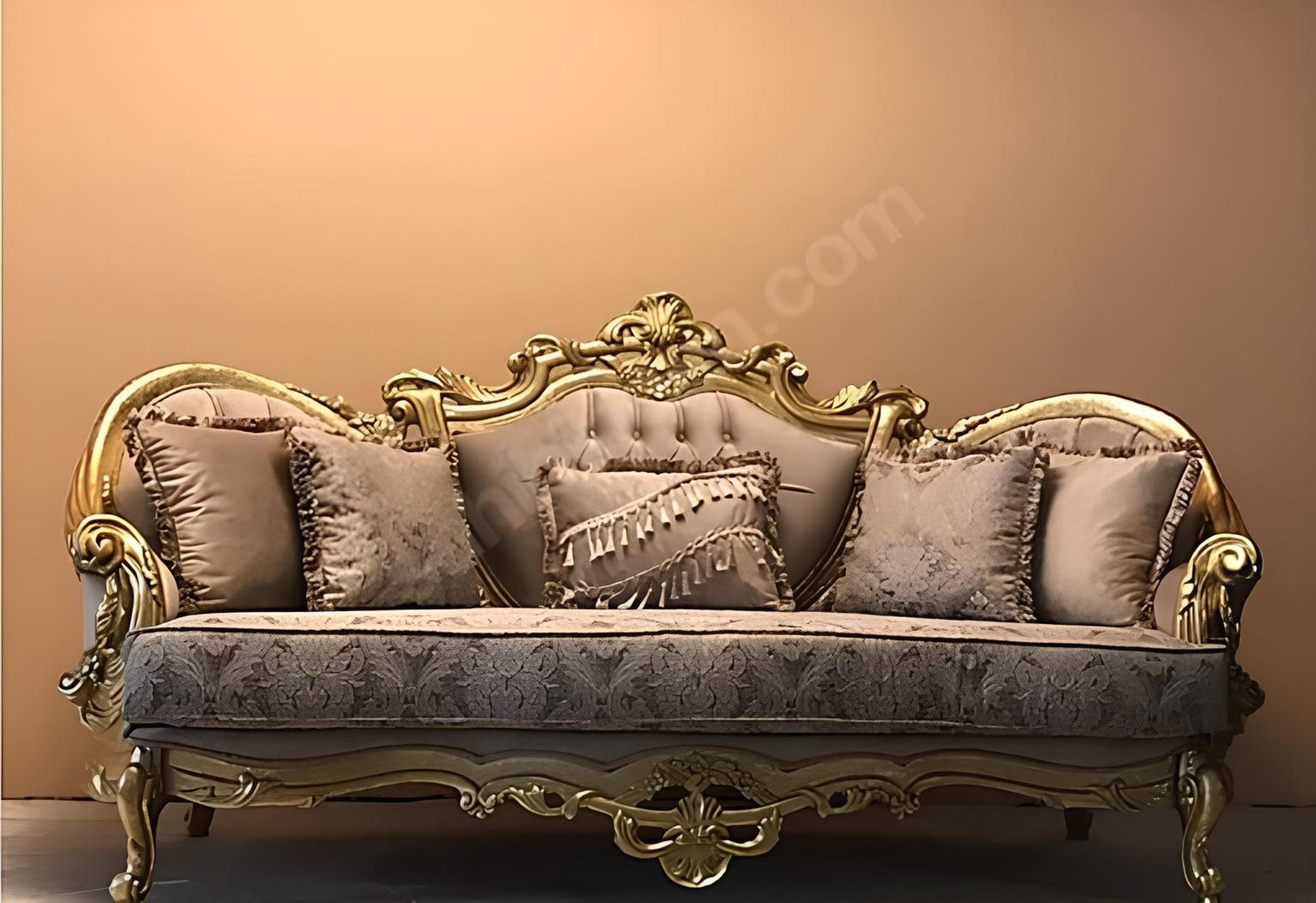 Dreisitzer Couch Polster Möbel Klassisches Sofa Französische Einrichtung